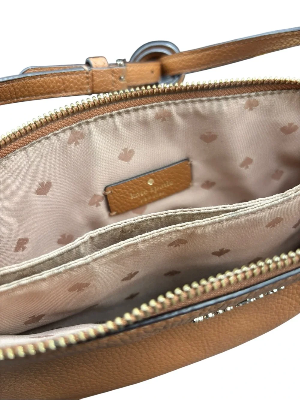 Kate Spade Jackson Triple Gusset Cognac Leather Crossbody Bag
